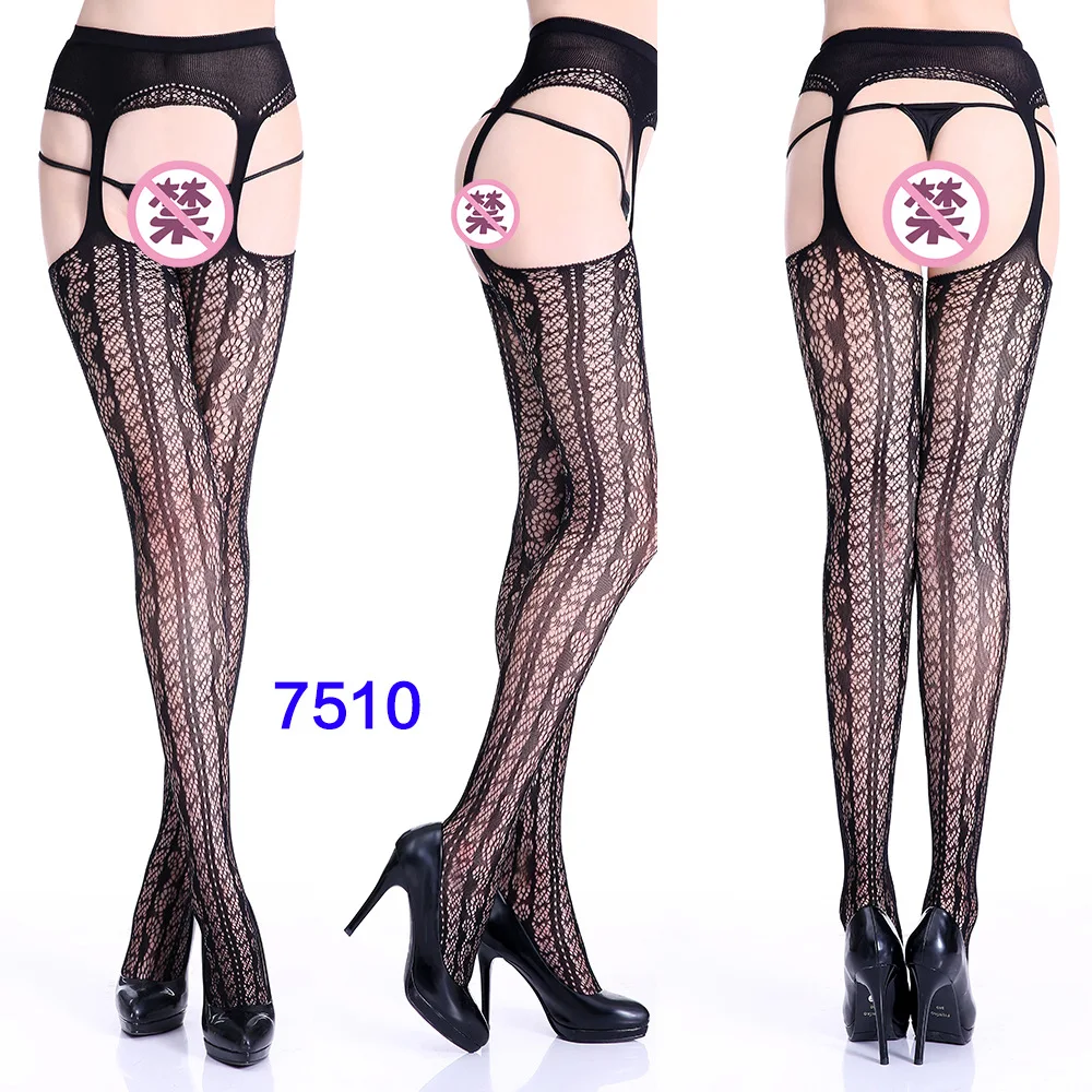 Women Black Stockings With Belt Set High Fishnet Tights Erotic Lingerie Sexy Pantyhose Floral Print Long Mesh Lace Stocking Women Black Stockings With Belt Set High Fishnet Tights Erotic Lingerie Sexy Pantyhose Floral Print Long Mesh Lace Stocking