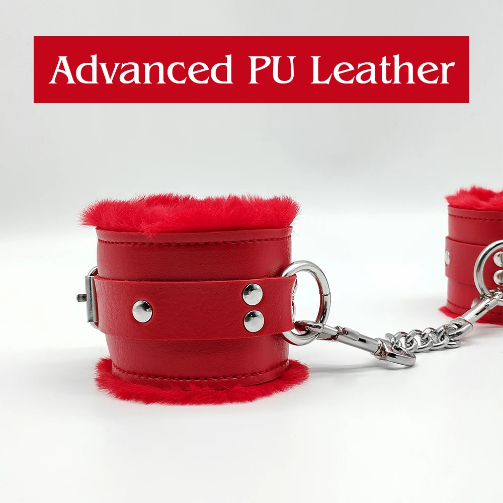 2PCS Plush Leather Handcuffs with Blindfold Kit Fuzzy Wrist Cuffs and Eye Mask Restraints for Adults Games Play 2PCS Plush Leather Handcuffs with Blindfold Kit Fuzzy Wrist Cuffs and Eye Mask Restraints for Adults Games Play