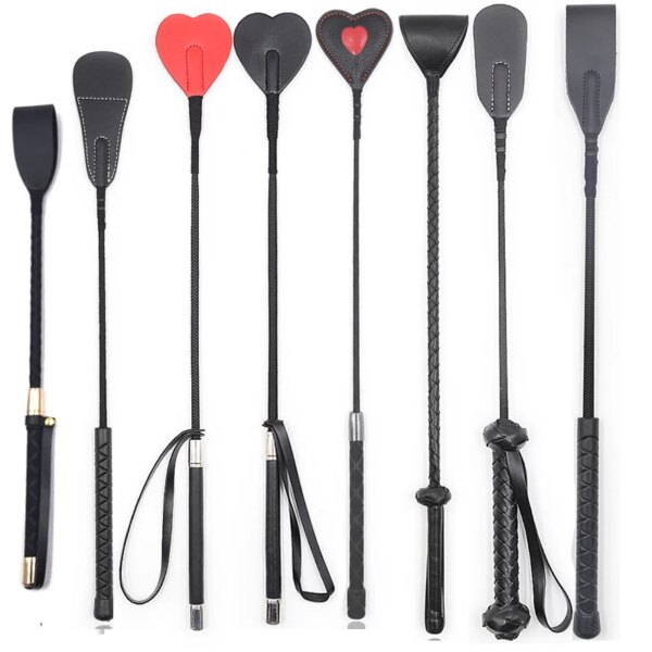 Leather Cosplay Bondage Whip, Crop Spanking Horse Riding Flogger Flapper Cane,BDSM Sex Toys For Couples