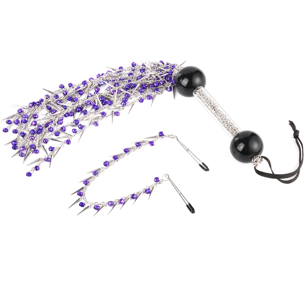 2pcs  Bondage Kits Nipple Clamps with Horse Riding Crop Whip No Piercing Weighted Nipple Clamps For Women Non Piercing Beginner