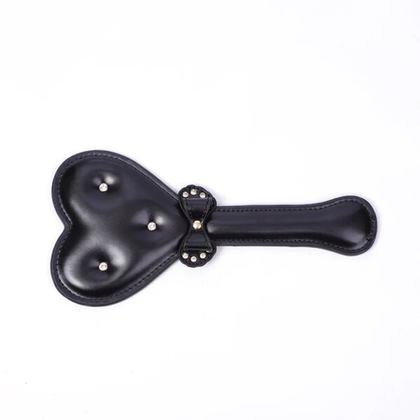 Heart Shape Diamond Handle PU Leather Riding Crop BDSM Bondage Spanking Paddle Whip Sex Toy Adult Sex Toy For Men Women Sex Shop