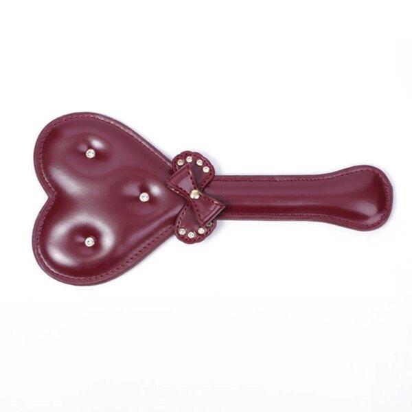 Heart Shape Diamond Handle PU Leather Riding Crop BDSM Bondage Spanking Paddle Whip Sex Toy Adult Sex Toy For Men Women Sex Shop