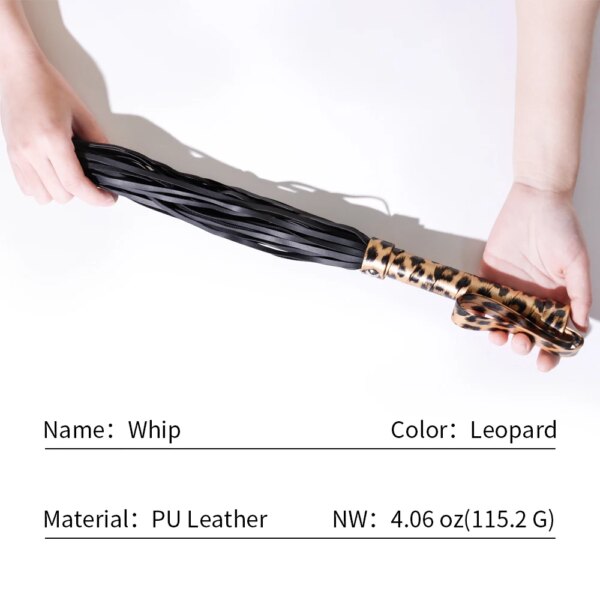 16" Leather Whip Horse Riding Crop PU Flogger SM Hitting Toy BDSM Accessory for Adult Sex Play Bondage Whips