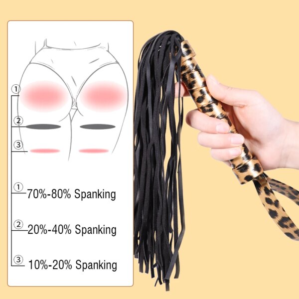16" Leather Whip Horse Riding Crop PU Flogger SM Hitting Toy BDSM Accessory for Adult Sex Play Bondage Whips