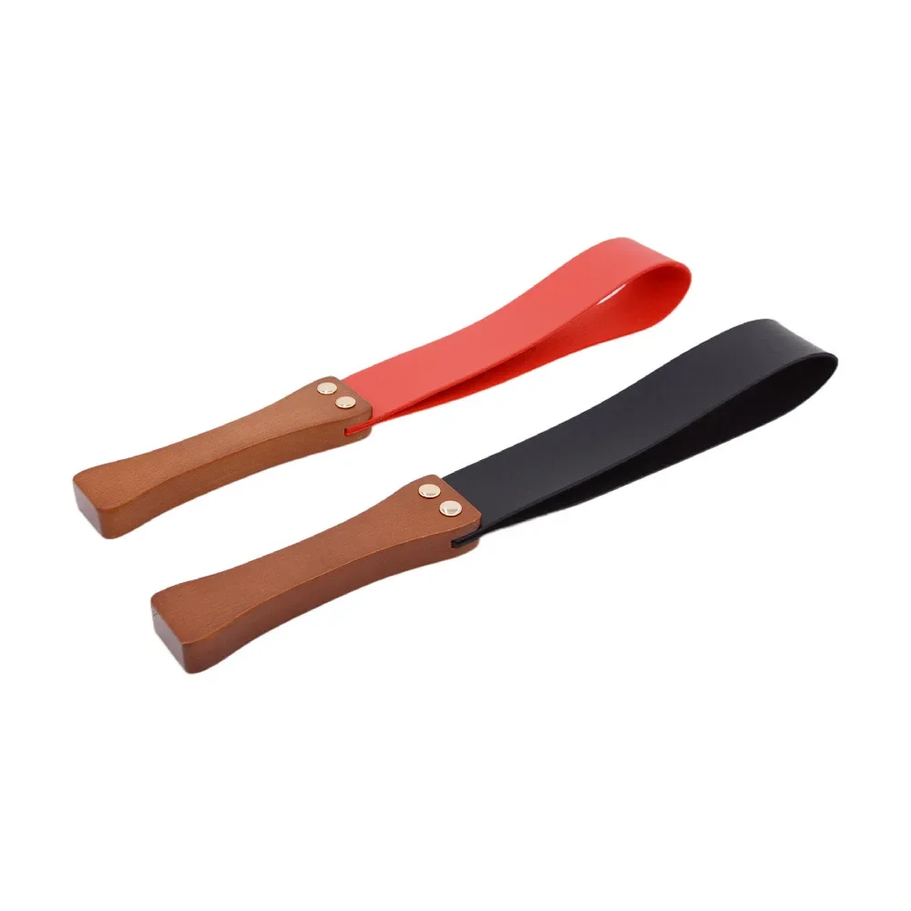 Sex Toys Sm Female Alternative Tune Teach Pp Riding Crop Wooden Handle Hand Beat Cowhide Racket Tune Leather Whip Tools