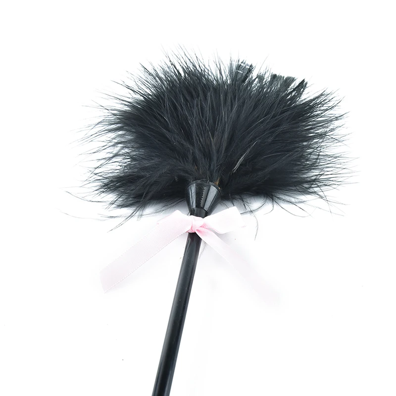New Erotic Bdsm Feather Tickled Whip Bondage Punish Fetish Leather Spanking Paddle Play Flogger Lover Riding Crop Pony Sex Toy