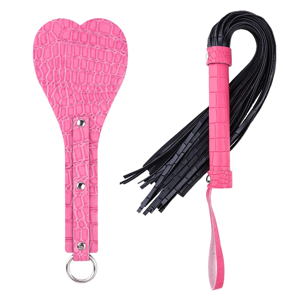 2Pcs Bondage Set with Leather Spanking Paddle and Horse Whip BDSM Restraints Kit Riding Crop Adult Sex Toys for Women and Couple 2Pcs Bondage Set with Leather Spanking Paddle and Horse Whip BDSM Restraints Kit Riding Crop Adult Sex Toys for Women and Couple