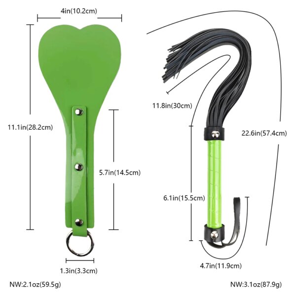 2Pcs Bondage Set with Leather Spanking Paddle and Horse Whip BDSM Restraints Kit Riding Crop Adult Sex Toys for Women and Couple
