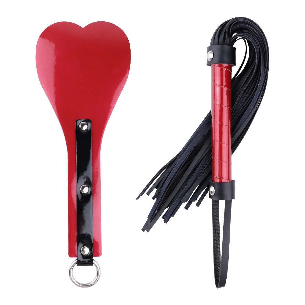 2Pcs Bondage Set with Leather Spanking Paddle and Horse Whip BDSM Restraints Kit Riding Crop Adult Sex Toys for Women and Couple 2Pcs Bondage Set with Leather Spanking Paddle and Horse Whip BDSM Restraints Kit Riding Crop Adult Sex Toys for Women and Couple