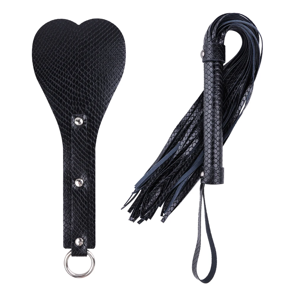 2Pcs Bondage Set with Leather Spanking Paddle and Horse Whip BDSM Restraints Kit Riding Crop Adult Sex Toys for Women and Couple 2Pcs Bondage Set with Leather Spanking Paddle and Horse Whip BDSM Restraints Kit Riding Crop Adult Sex Toys for Women and Couple