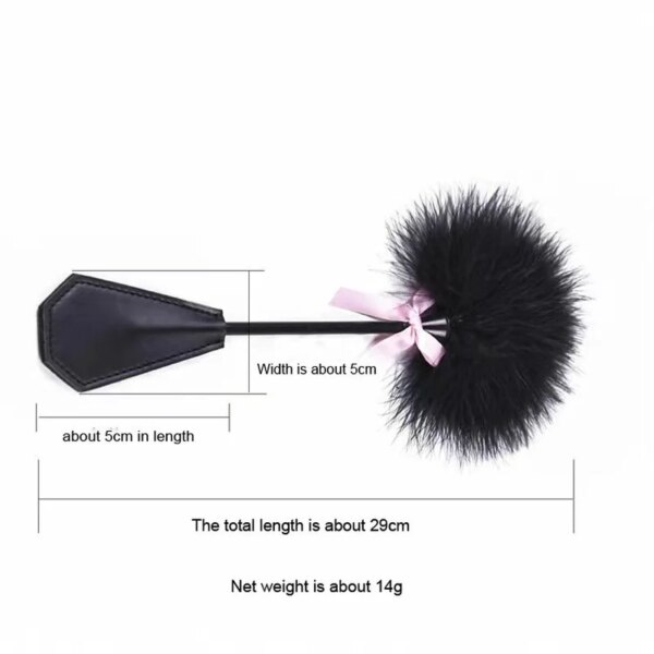 New Erotic Bdsm Feather Tickled Whip Punish Fetish Leather Spanking Paddle Play Flogger Lover Riding Crop Pony Sex Toy