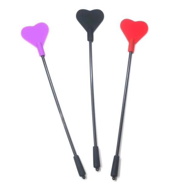 14.1inch Silicone Heart Horse Spanking Paddle, Sex Toys, BDSM Flirting Sex Crop Whip, Black/Purple/Red