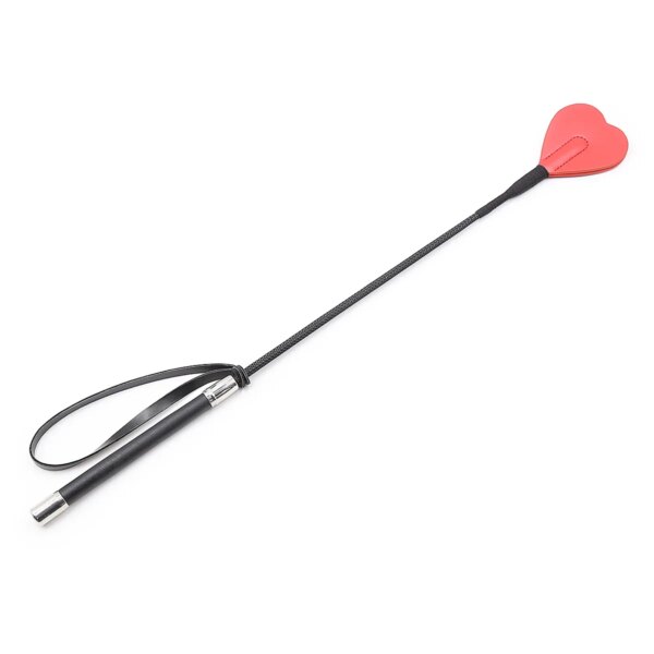 Riding Crop Whip Sex Toy 54CM BDSM Spanking Heart Paddle Slap Slave Flogger Fetish PU Leather Porn Adult Games