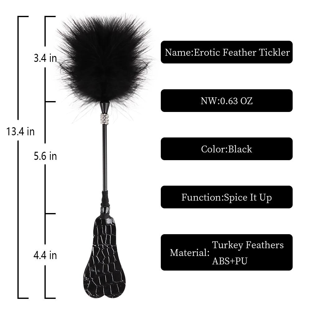 Feather Tickle with 2 ends  Sex Toys Whip Horse  Riding Crop Slapper SM Tools for Adult