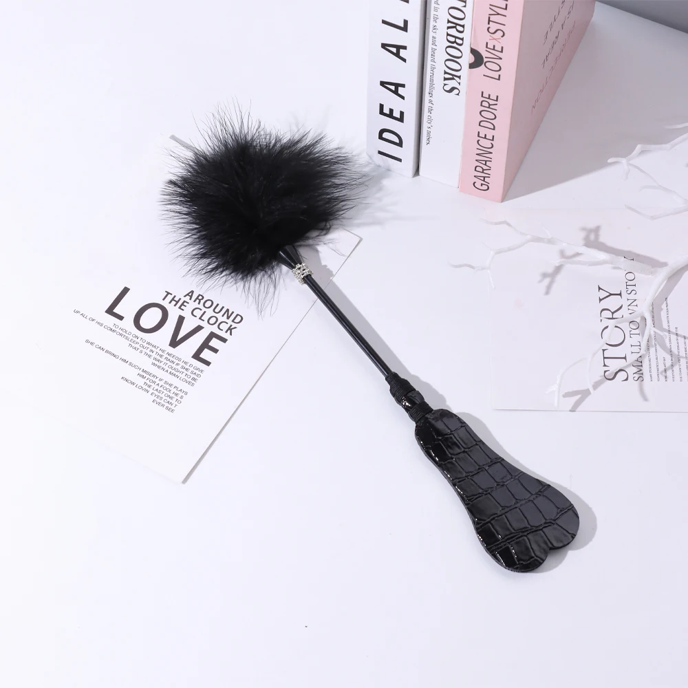 Feather Tickle with 2 ends  Sex Toys Whip Horse  Riding Crop Slapper SM Tools for Adult