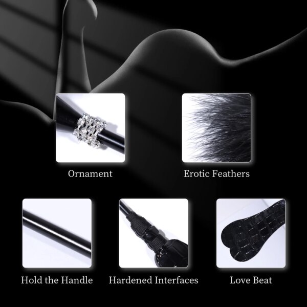 Feather Tickle with 2 ends  Sex Toys Whip Horse  Riding Crop Slapper SM Tools for Adult