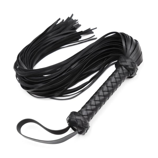 LONG 70CM Black Genuine Leather Pimp Whip Racing Riding Crop Party Flogger Queen Whip for Sex Horse Bdsm Sex Toys for Woman