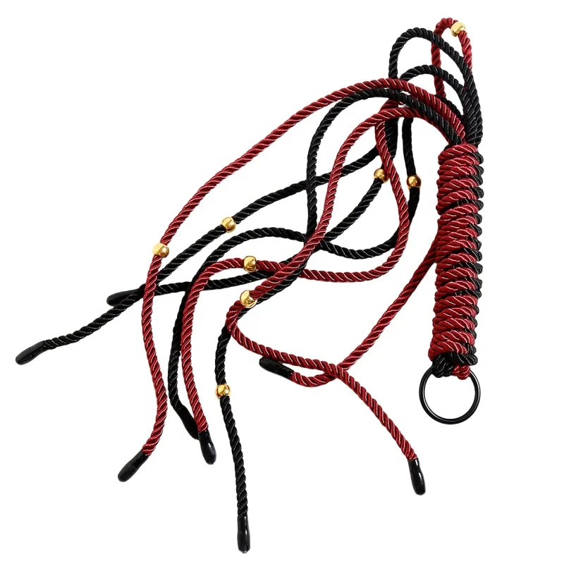 45cm Braid Silk Rope Spot Tassel Whip with Nylon Metal Head Binding Rope for Couple Women Riding Crop Spanking Sex Toys 45cm Braid Silk Rope Spot Tassel Whip with Nylon Metal Head Binding Rope for Couple Women Riding Crop Spanking Sex Toys