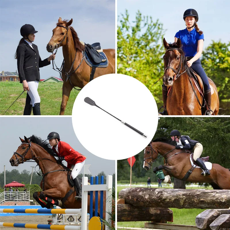 Riding Crop Horse Whip PU Leather Horsewhips Horse Racing Equestrian Supplies Sex Toy Portable Convenient PU Leather Lightweight