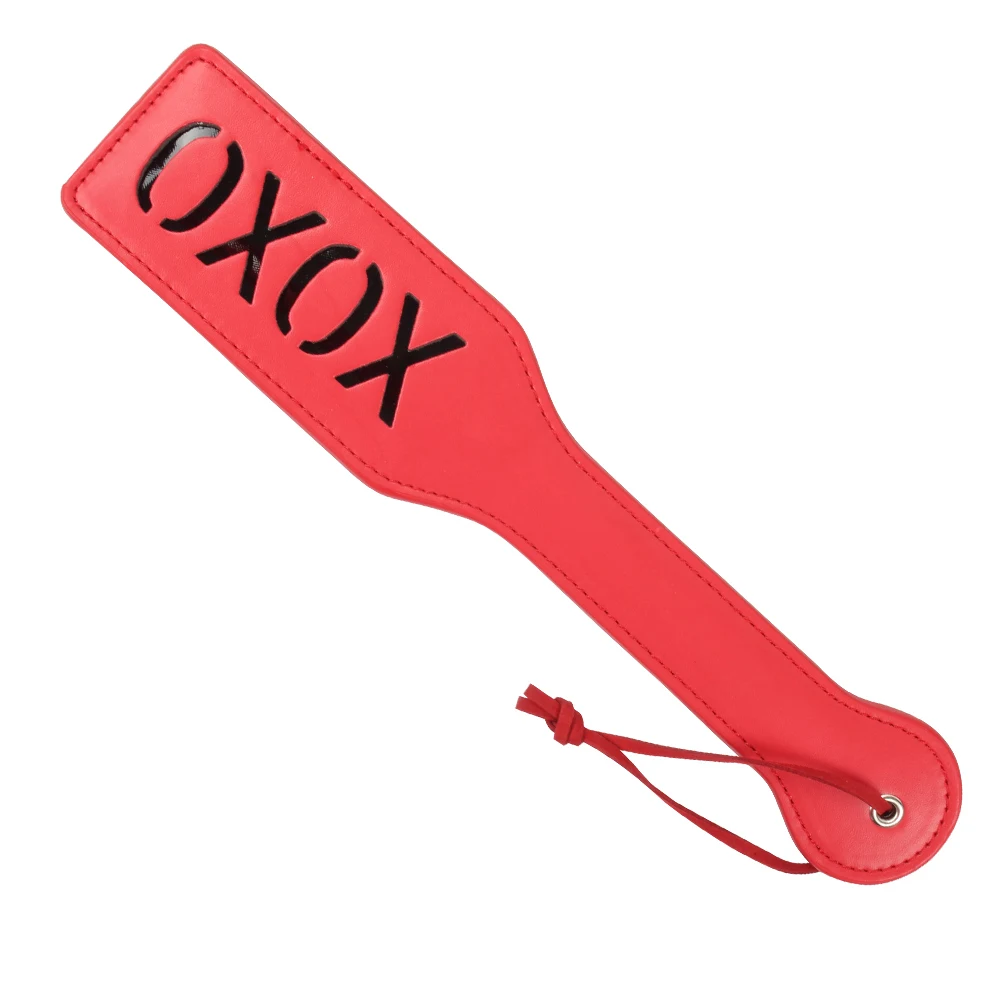 XOXO Spanking  Paddle PU Leather Whip & Crop Bondage Clap  BDSM Alternative Adult Flirting Sex Play Toys For Women and Couples