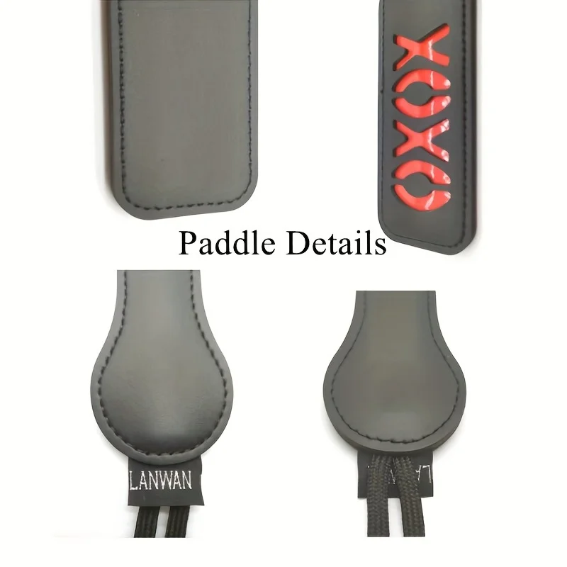 XOXO Spanking  Paddle PU Leather Whip & Crop Bondage Clap  BDSM Alternative Adult Flirting Sex Play Toys For Women and Couples