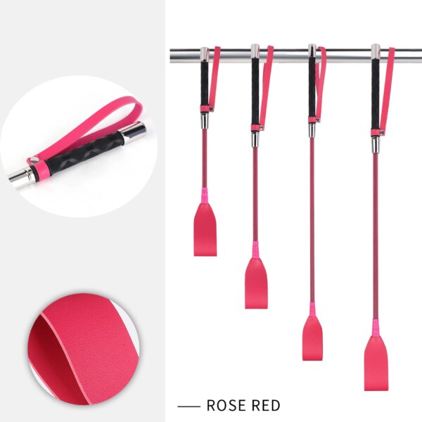 33/43/53/58CM Rose Pink Riding Crop Whip Sex Toys For Couples Women BDSM Spanking Paddle Slave Flogger Fetish Porn Adult Games