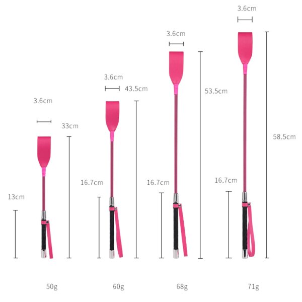33/43/53/58CM Rose Pink Riding Crop Whip Sex Toys For Couples Women BDSM Spanking Paddle Slave Flogger Fetish Porn Adult Games