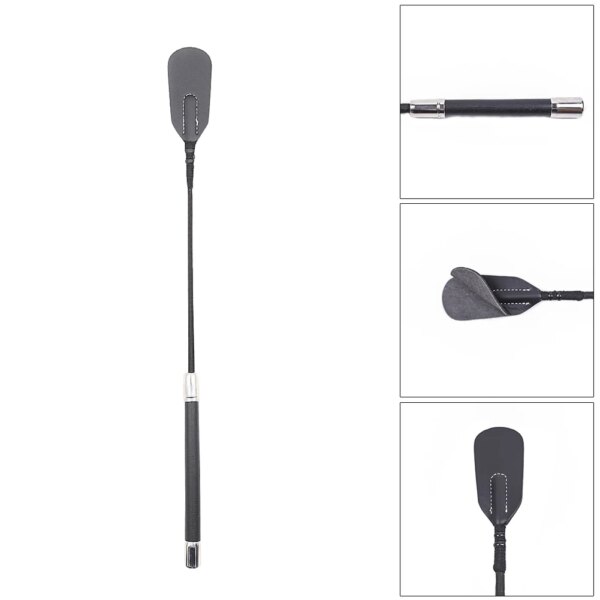 1pc Long Handle Leather Riding Crops BDSM Bondage Spanking Paddle Whips Sex Toy for Men Women Couples Sex Shop Adult Games 18+