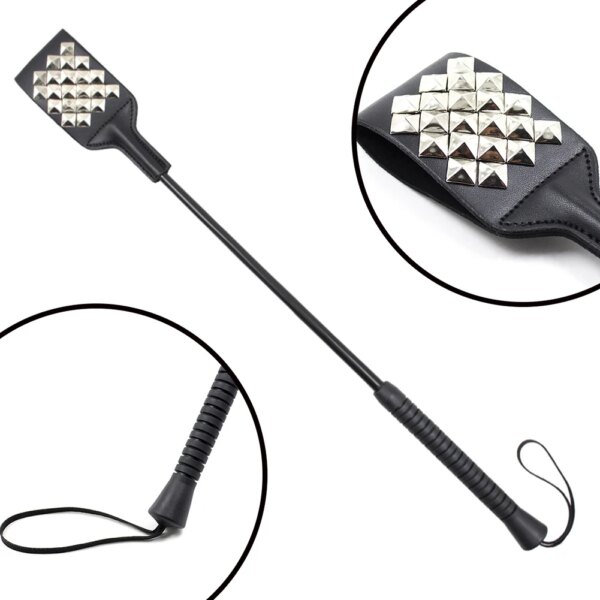 1pc Long Handle Leather Riding Crops BDSM Bondage Spanking Paddle Whips Sex Toy for Men Women Couples Sex Shop Adult Games 18+