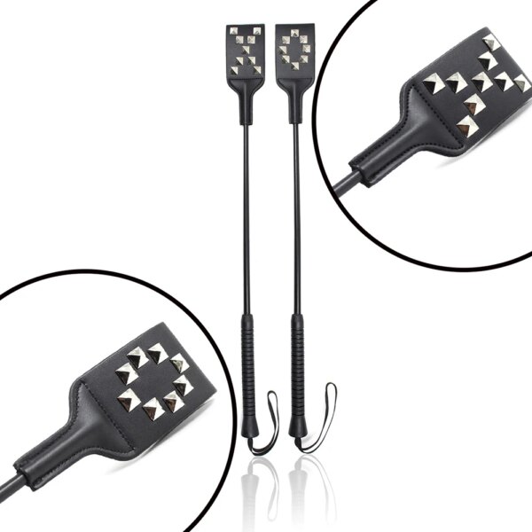 1pc Long Handle Leather Riding Crops BDSM Bondage Spanking Paddle Whips Sex Toy for Men Women Couples Sex Shop Adult Games 18+