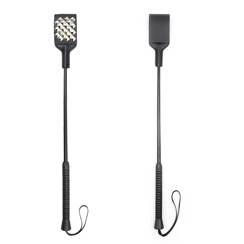 1pc Long Handle Leather Riding Crops BDSM Bondage Spanking Paddle Whips Sex Toy for Men Women Couples Sex Shop Adult Games 18+