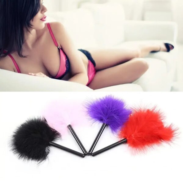 Tickler Feather Fast Adaptation Cosplay Tickler Comfortable Sex Tickler Skin-friendly Feather Teaser Whip Bondage Feather