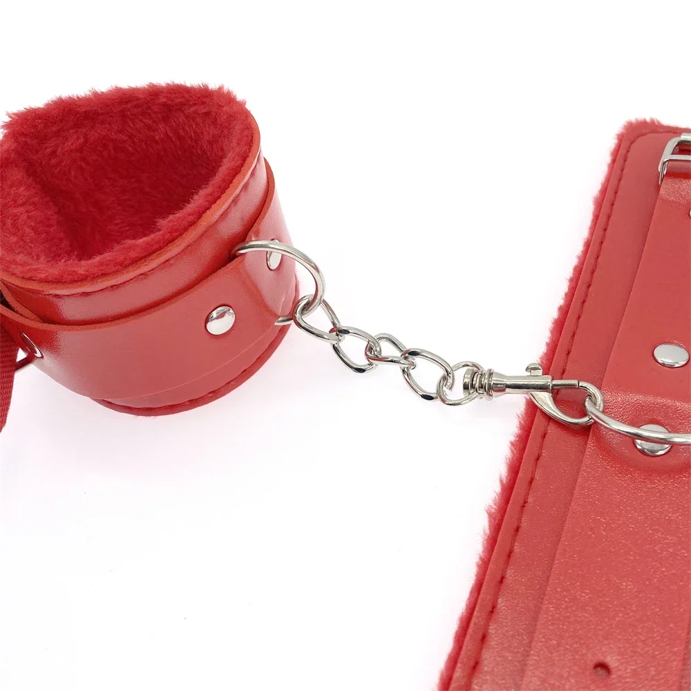 2pcs PU Leather Sex Handcuffs with Eye Mask Sex Toys for Couples Adult Games Slave Bondage Restraints Erotic Accessories
