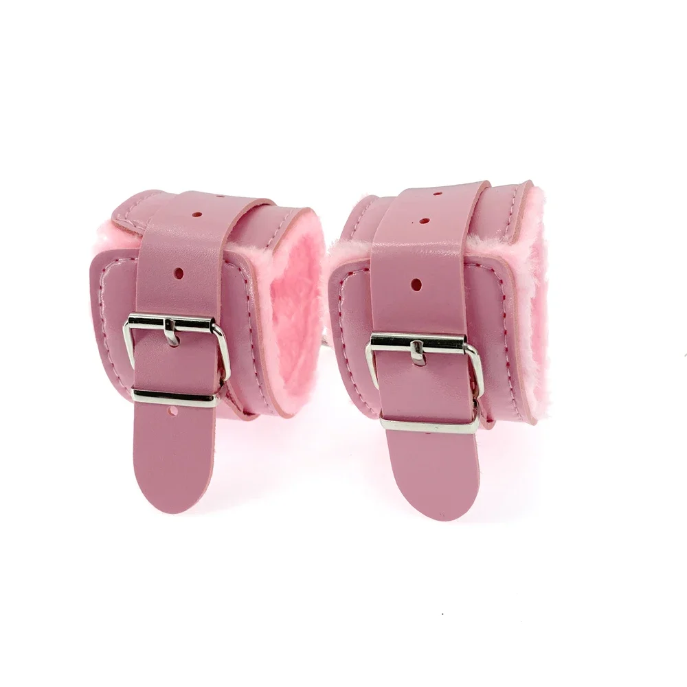 2pcs PU Leather Sex Handcuffs with Eye Mask Sex Toys for Couples Adult Games Slave Bondage Restraints Erotic Accessories