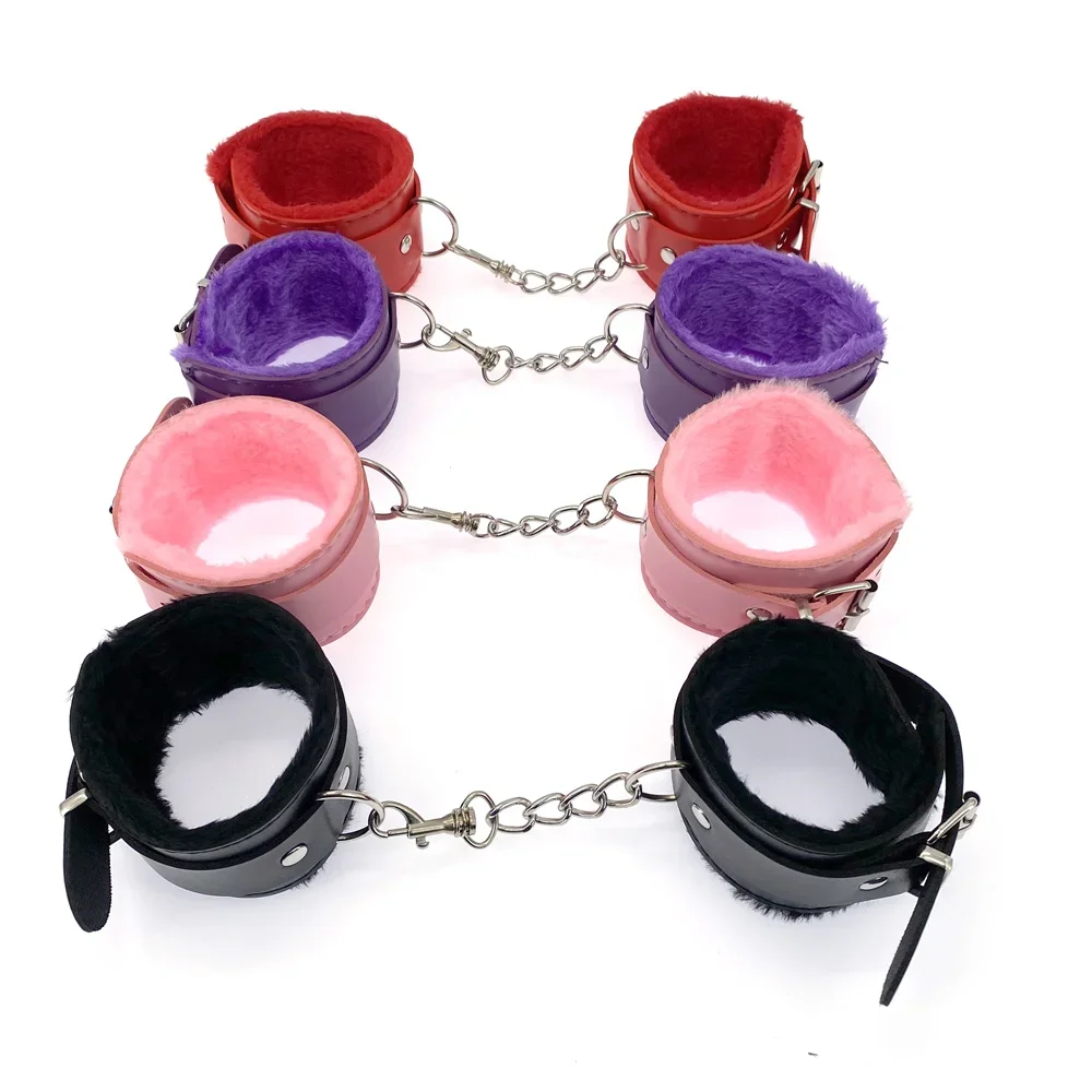 2pcs PU Leather Sex Handcuffs with Eye Mask Sex Toys for Couples Adult Games Slave Bondage Restraints Erotic Accessories