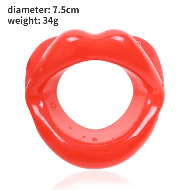 PU Leather Lips Ring Open Mouth Gag Silicone Ball BDSM Bondage Slave Flirting Restraint Erotic Sex Toy for Couples Adult Games