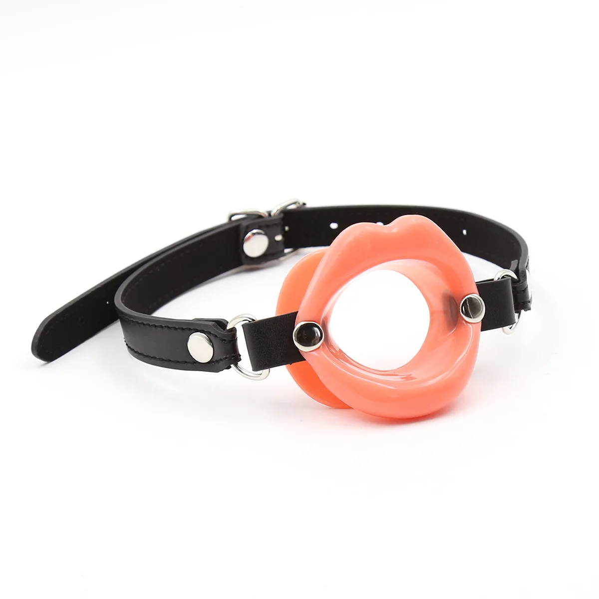 PU Leather Lips Ring Open Mouth Gag Silicone Ball BDSM Bondage Slave Flirting Restraint Erotic Sex Toy for Couples Adult Games