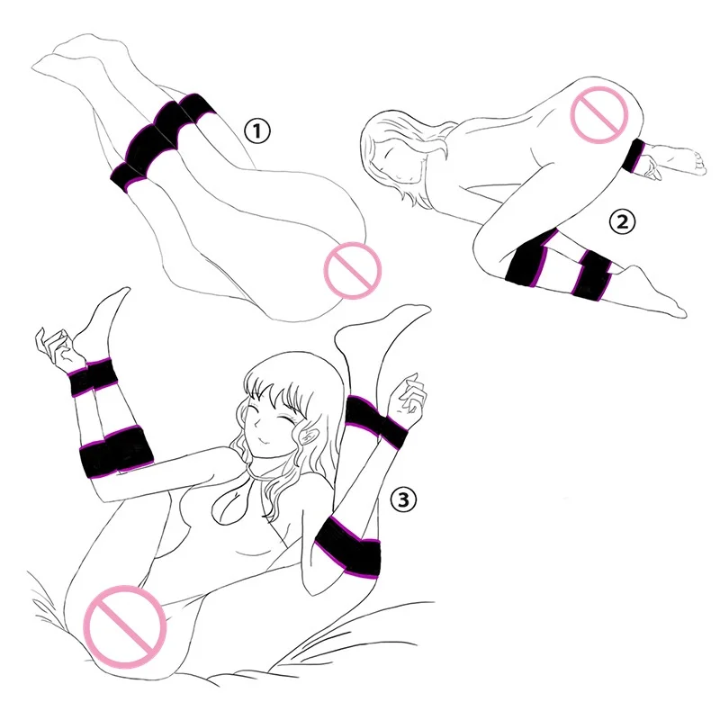 Sex Restraint Handcuffs Slave Tools Bdsm​ Sexy Wrist To Ankle Cuffs Open Leg Hand Toys Bondage for Couples Adult SM Fetish 18+
