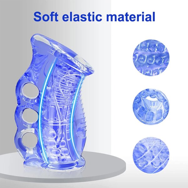 Male Masturbator Penis Sleeve Dick Enlarger Blowjob Toy for Men Masturbation Handjob Glans Training Tool Penis Trainer Massager