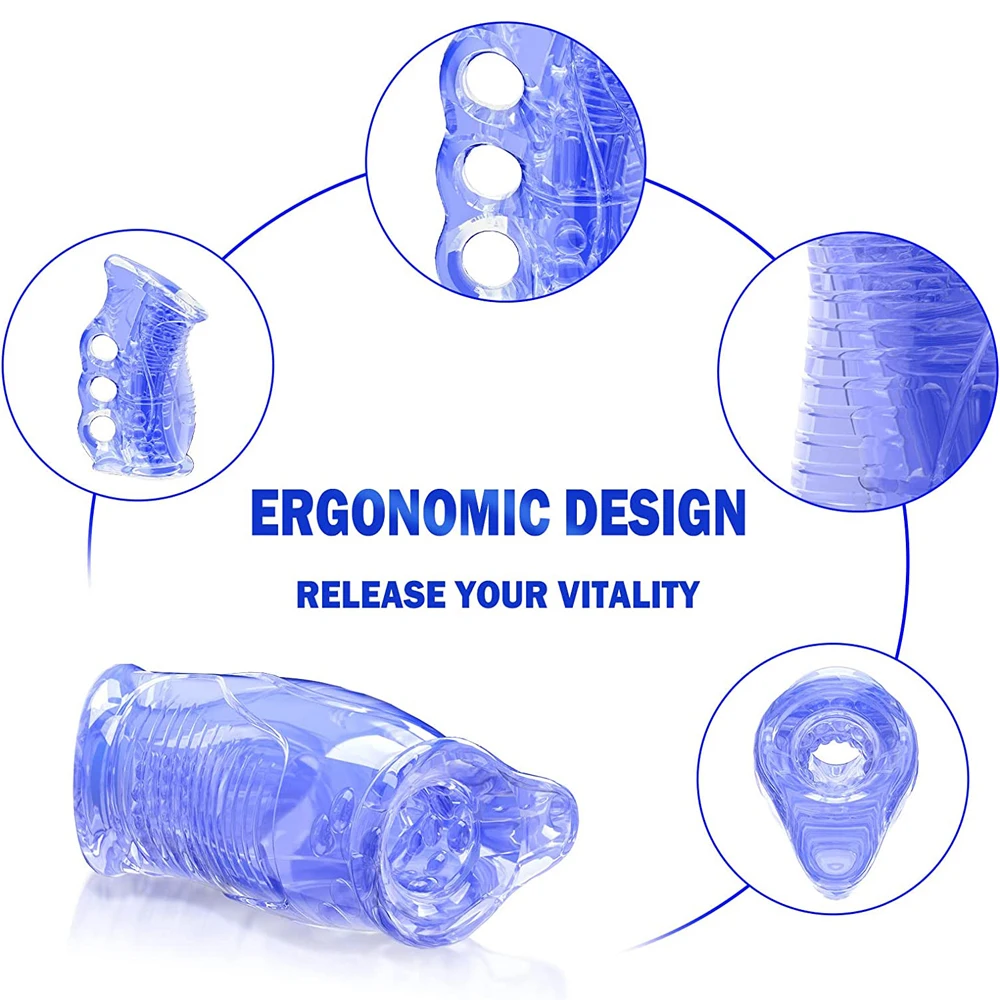 Male Masturbator Penis Sleeve Dick Enlarger Blowjob Toy for Men Masturbation Handjob Glans Training Tool Penis Trainer Massager