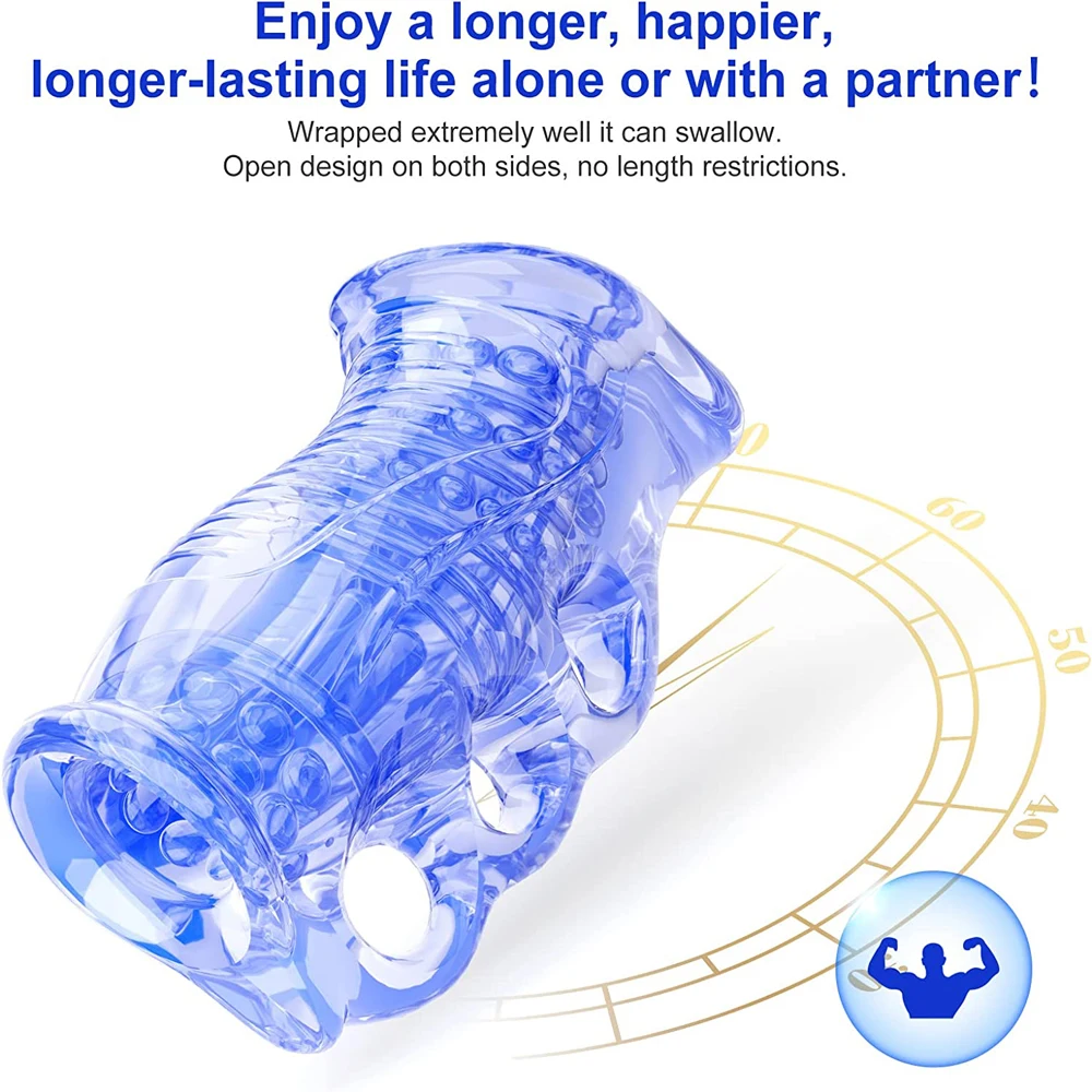 Male Masturbator Penis Sleeve Dick Enlarger Blowjob Toy for Men Masturbation Handjob Glans Training Tool Penis Trainer Massager