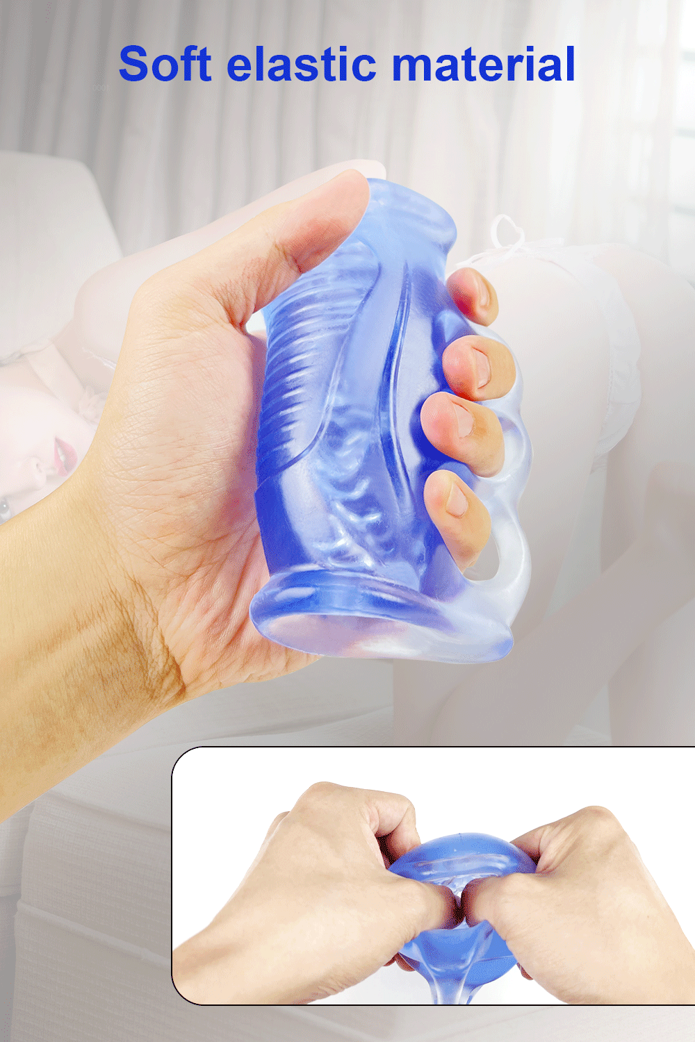 Male Masturbator Penis Sleeve Dick Enlarger Blowjob Toy for Men Masturbation Handjob Glans Training Tool Penis Trainer Massager