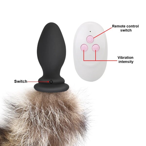sexy fox tail fur anal plug for women vibrators cordless butt dilator anus expander men couple flirt tools sex toys adult games
