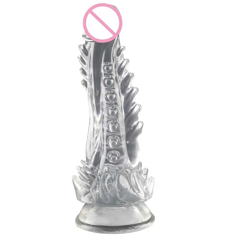 Crystal Jelly Huge spike Anal Butt Plug Dildo Realistic Penis Butt Sexy Toys For Couples Vagina Anal Women's Dildos sex tool