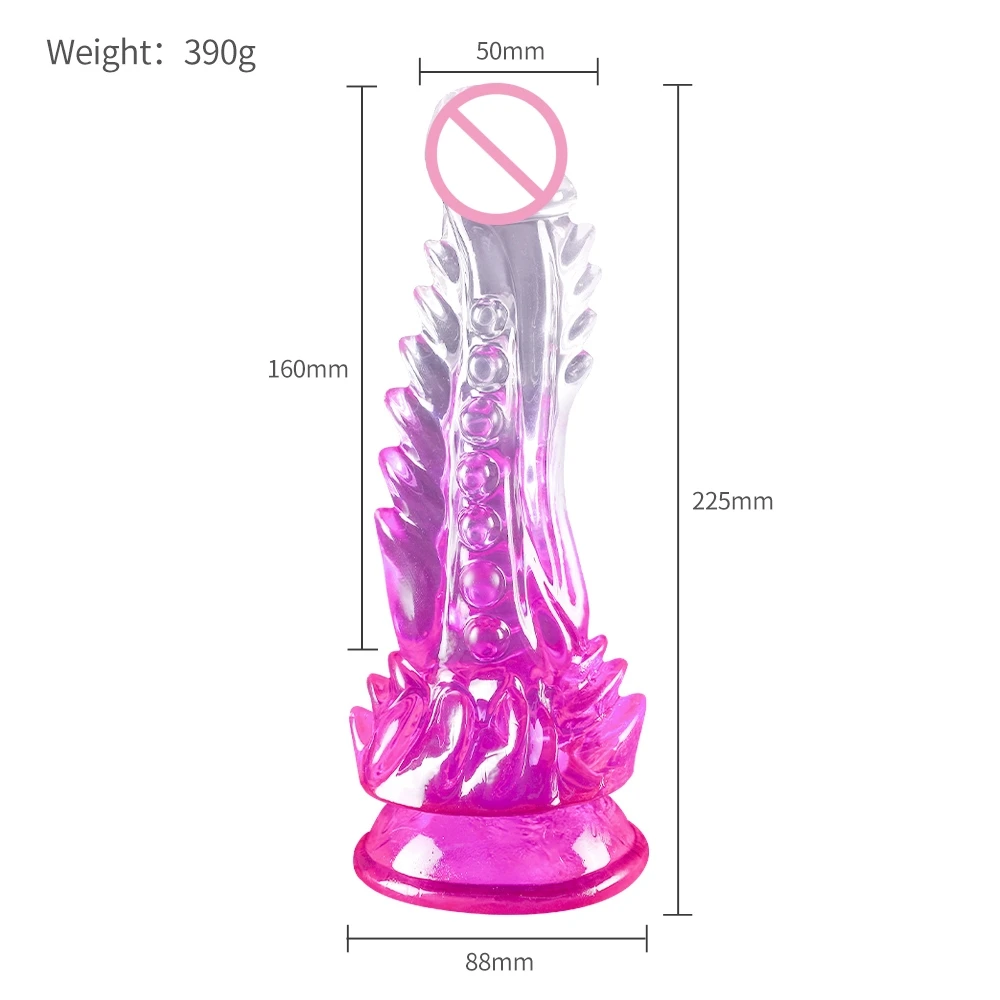 Crystal Jelly Huge spike Anal Butt Plug Dildo Realistic Penis Butt Sexy Toys For Couples Vagina Anal Women's Dildos sex tool