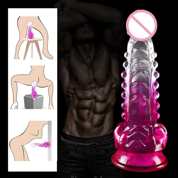 Crystal Jelly Huge spike Anal Butt Plug Dildo Realistic Penis Butt Sexy Toys For Couples Vagina Anal Women's Dildos sex tool