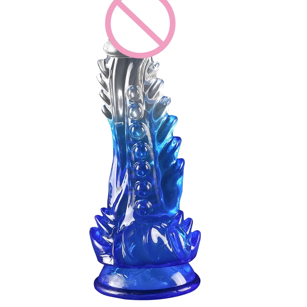 Crystal Jelly Huge spike Anal Butt Plug Dildo Realistic Penis Butt Sexy Toys For Couples Vagina Anal Women's Dildos sex tool