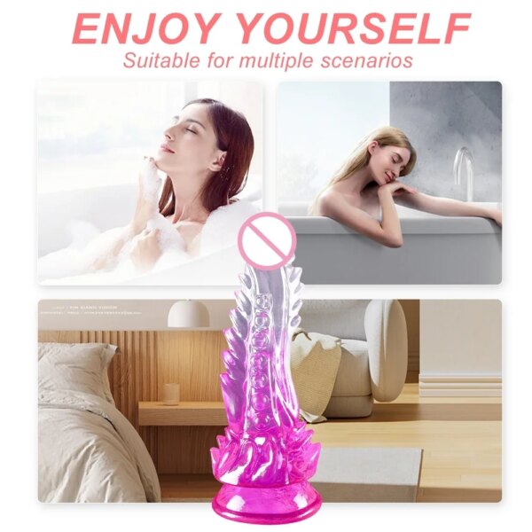 Crystal Jelly Huge spike Anal Butt Plug Dildo Realistic Penis Butt Sexy Toys For Couples Vagina Anal Women's Dildos sex tool