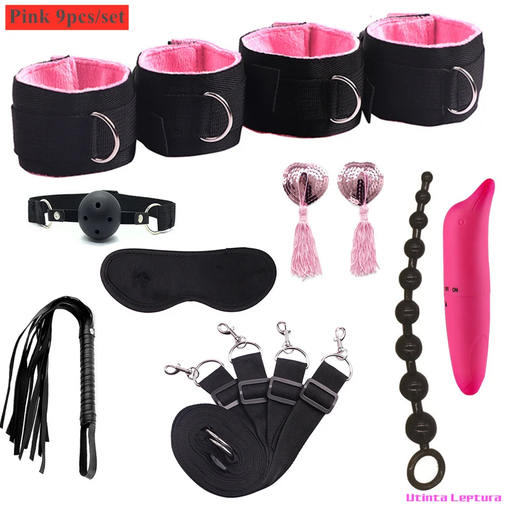 Sex Tools for BDSM Bondage Restraint Adult S&M Fetish Games Set Vibrator Handcuffs Ankle Bed Toys Kits for Couples Sex Tools for BDSM Bondage Restraint Adult S&M Fetish Games Set Vibrator Handcuffs Ankle Bed Toys Kits for Couples