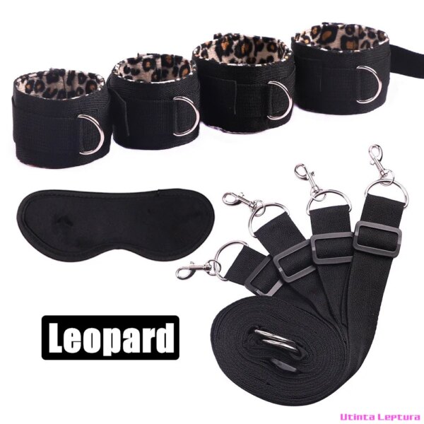 Sex Tools for BDSM Bondage Restraint Adult S&M Fetish Games Set Vibrator Handcuffs Ankle Bed Toys Kits for Couples